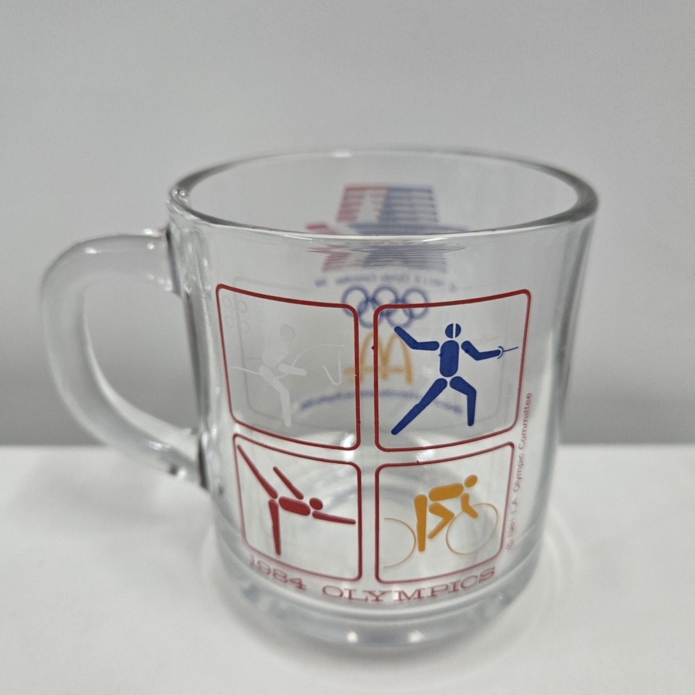 1984 Los Angeles XXIII 23rd Olympics McDonalds‎ Coffee Cup Mug Glass Vintage